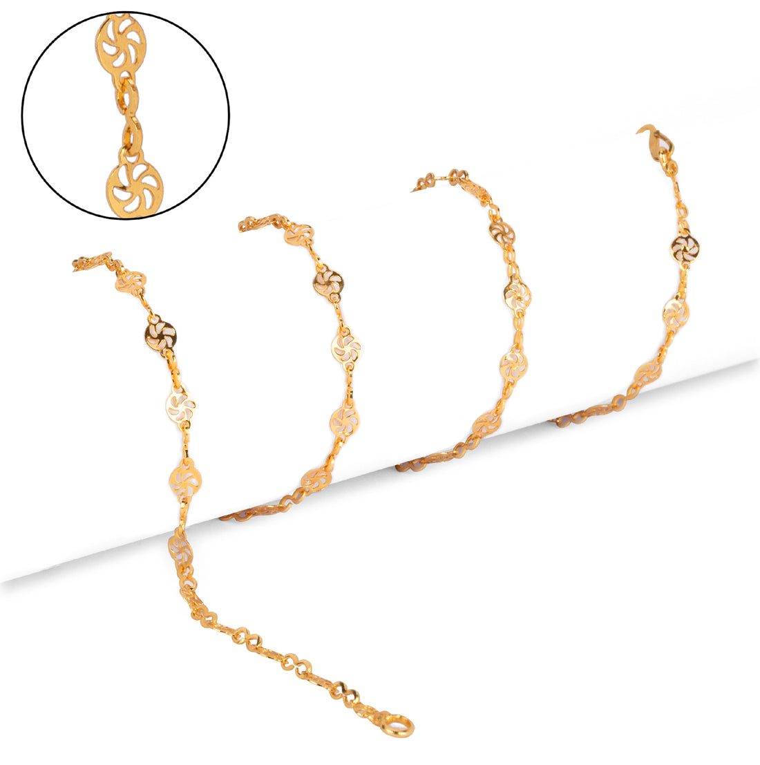 Silver Plated Anklets & 22 inch Gold Plated Chain