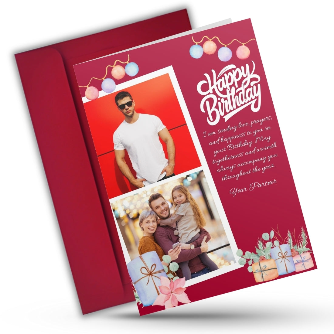 Photo Greeting Card with for Husband Hubby Boyfirend | Preprinted Inside Message