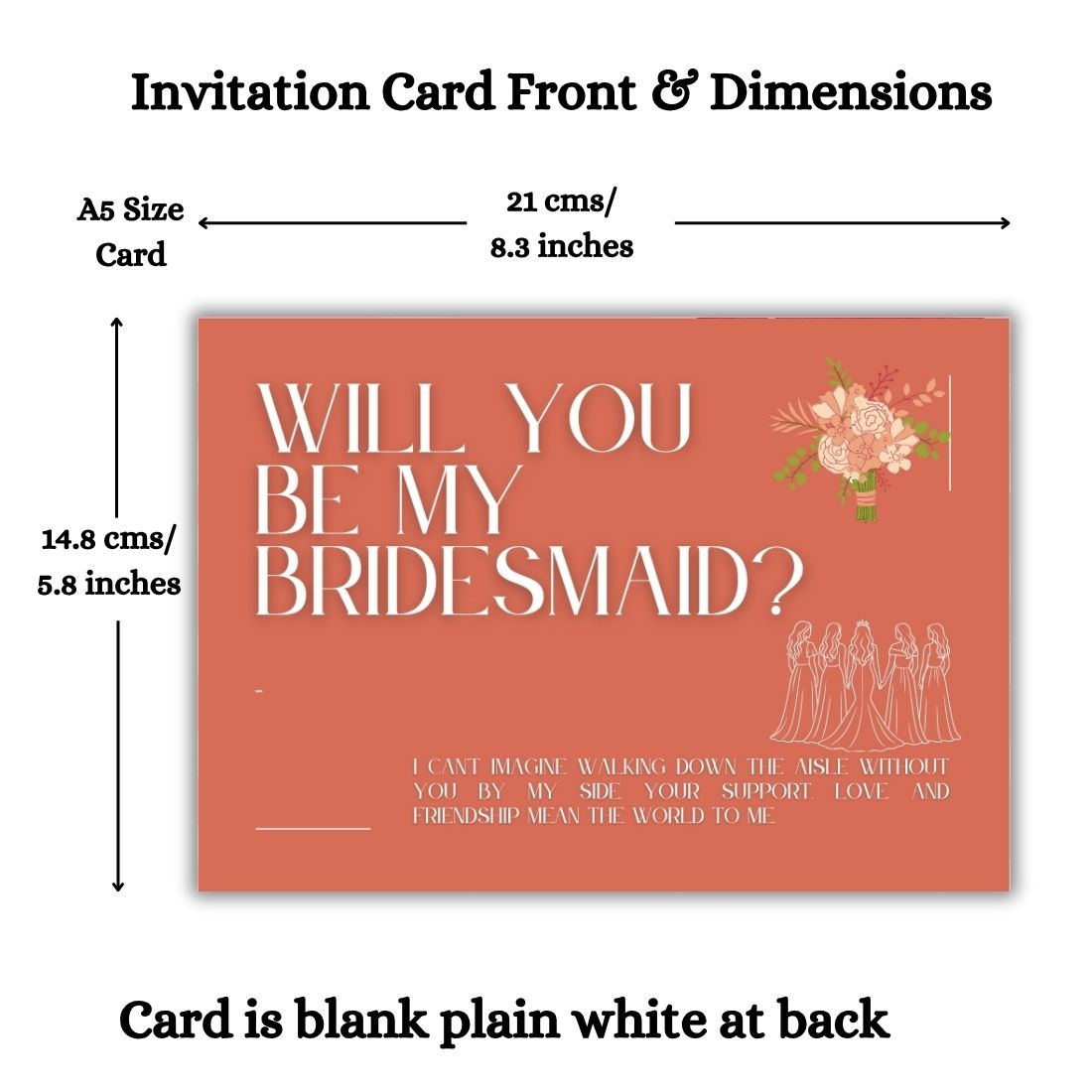 Bridesmaid Proposal Invitation Cards 5.8x8.3inch | Wedding Invite