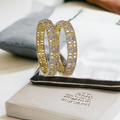 Gold Plated AD Kada Bangles Pair
