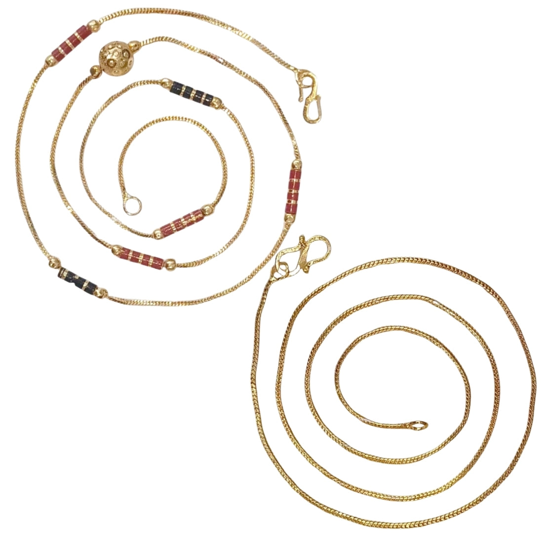 Combo of 2 Gold Plated Chains 22inch Long