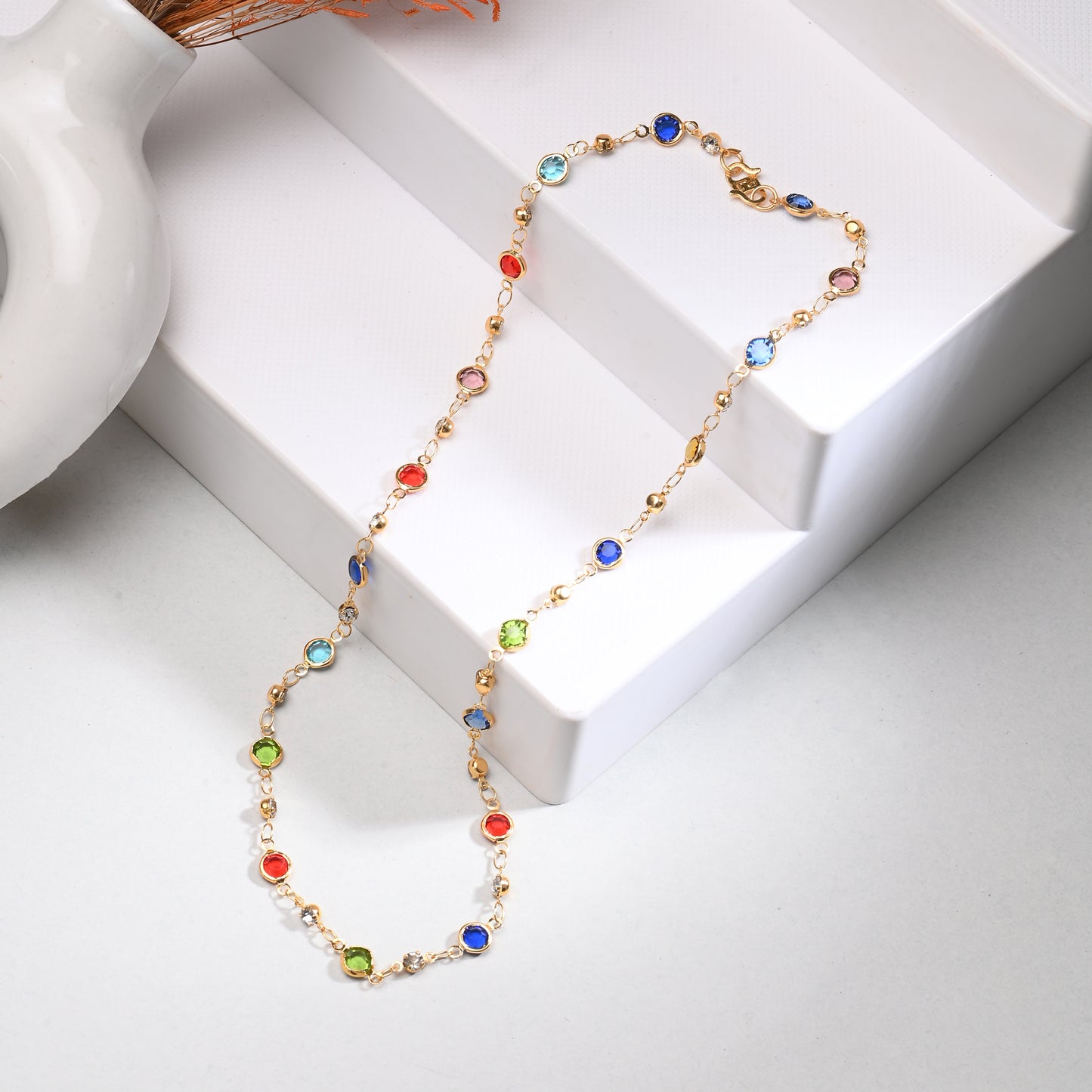 Silver Plated Anklets & 22 inch Gold Plated Chain