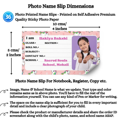 Kids Photo Name Slips Pack of 36