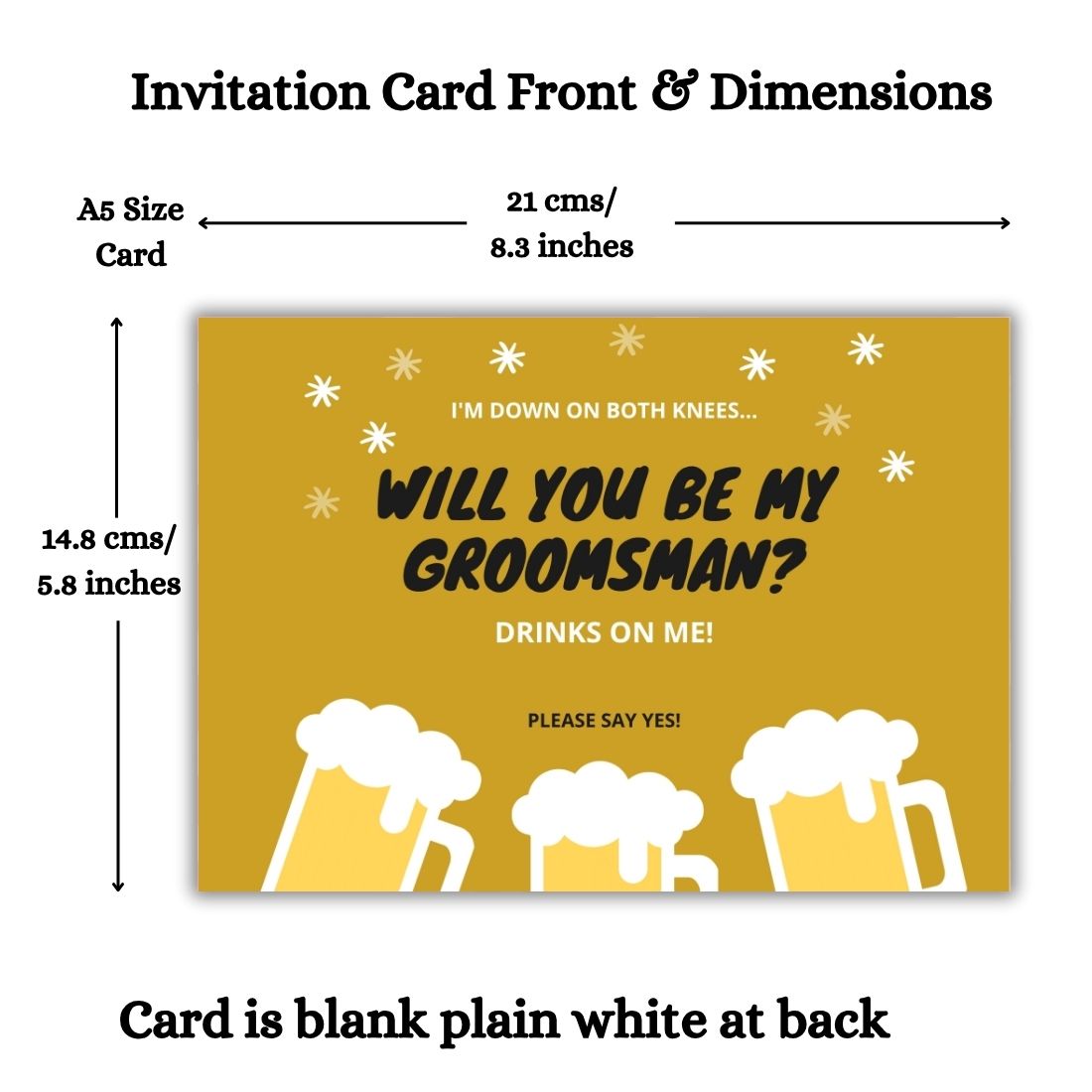 Groomsman Proposal Invitation Cards 5.8x8.3inch | Wedding Invite