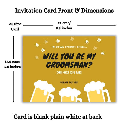 Groomsman Proposal Invitation Cards 5.8x8.3inch | Wedding Invite