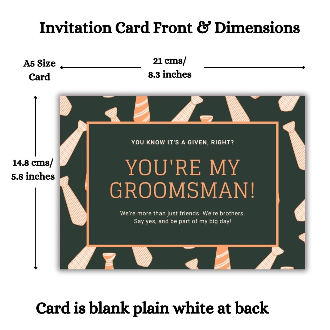 Groomsman Proposal Invitation Cards 5.8x8.3inch | Wedding Invite