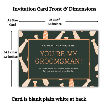 Groomsman Proposal Invitation Cards 5.8x8.3inch | Wedding Invite