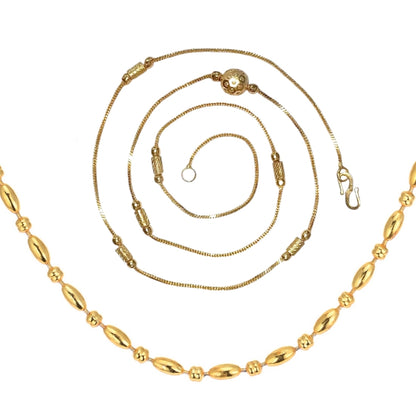 Combo of 2 Gold Plated Chains 22inch Long