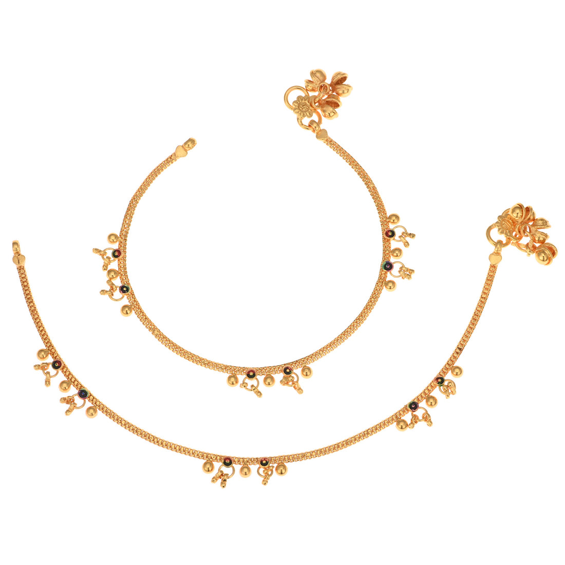 Gold Plated Anklet Pair
