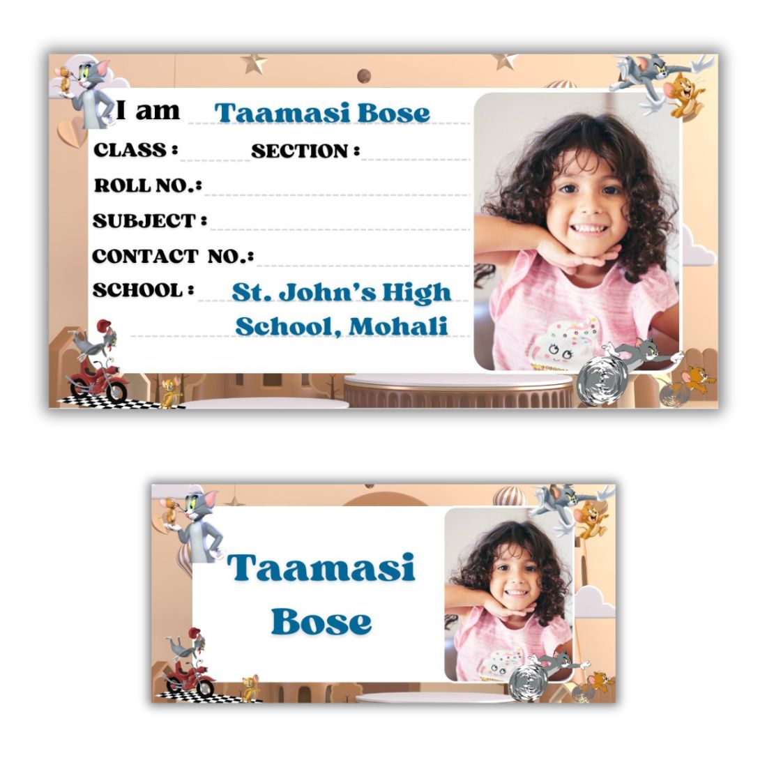 Kids Photo Name Slips & Tags | Pack of 63 | 36 Name Slips & 27 Tags