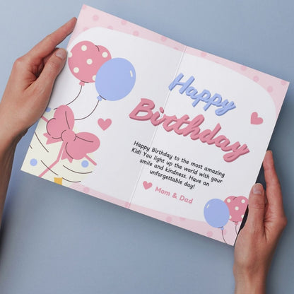 Kids Birthday Greeting Card For Son, Daughter, Family & Friends Children