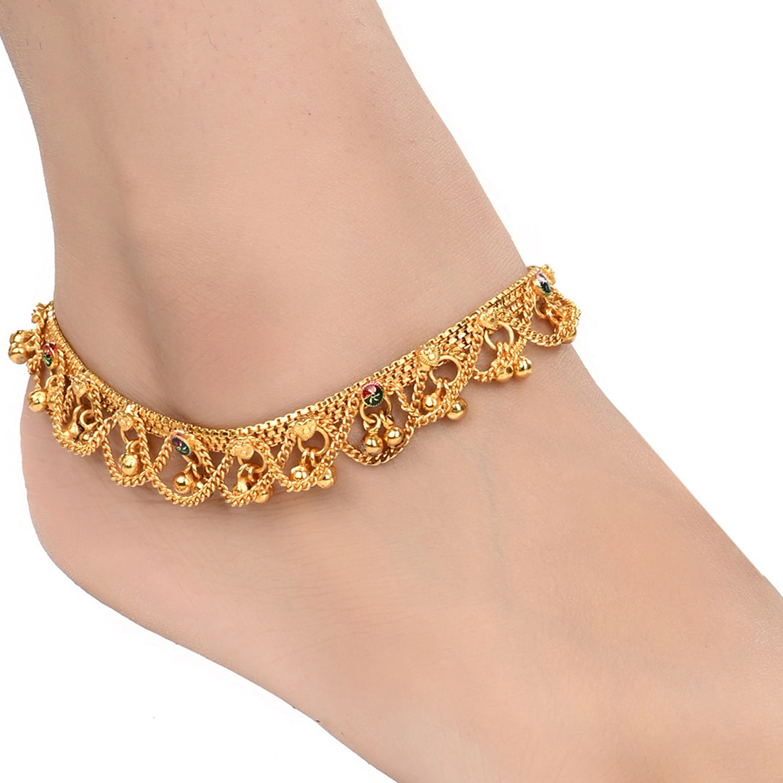 Gold Plated Anklet Pair