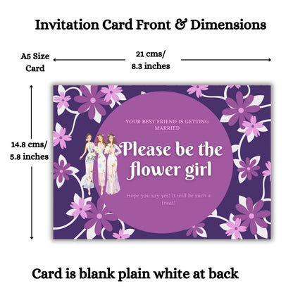 Bridesmaid Proposal Invitation Cards 5.8x8.3inch | Wedding Invite