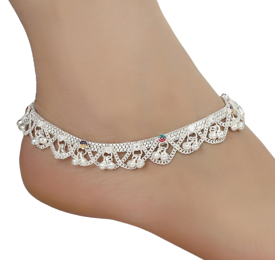 Silver Plated Anklet Pair