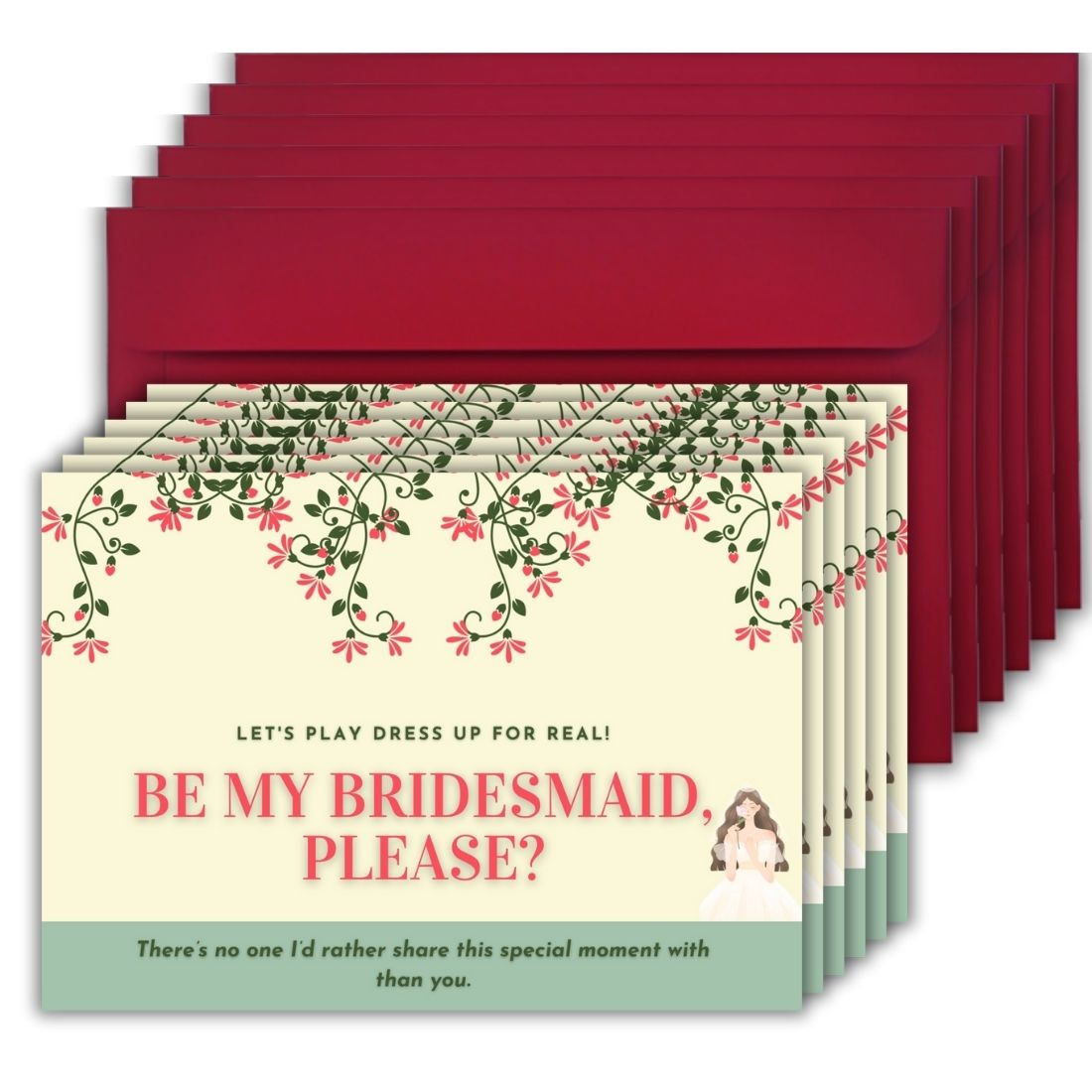Bridesmaid Proposal Invitation Cards 5.8x8.3inch | Wedding Invite