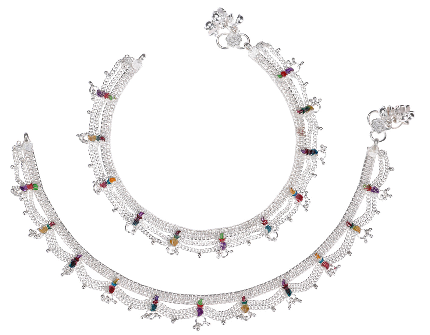 Silver Plated Anklet Pair