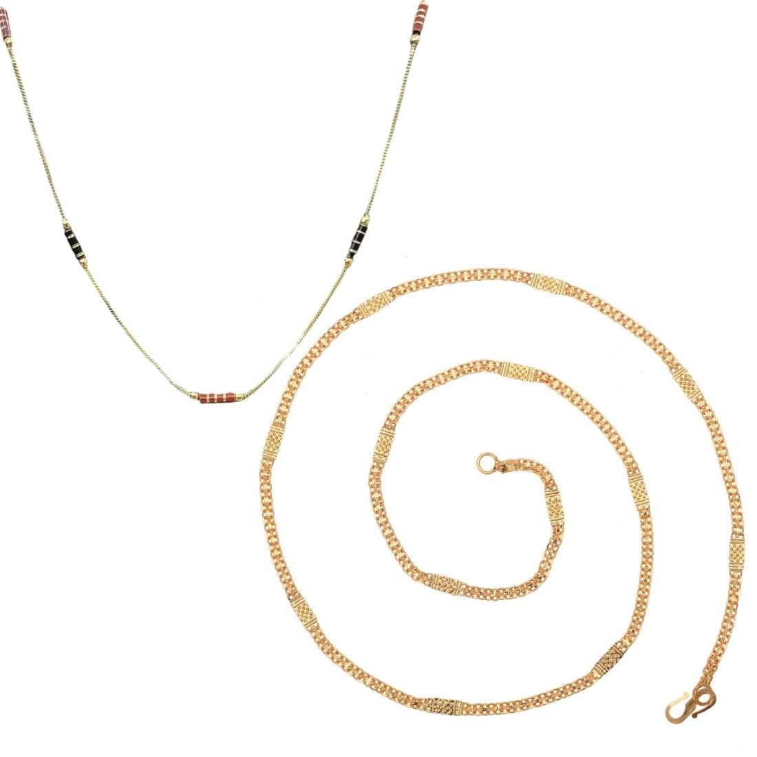 Combo of 2 Gold Plated Chains 22inch Long