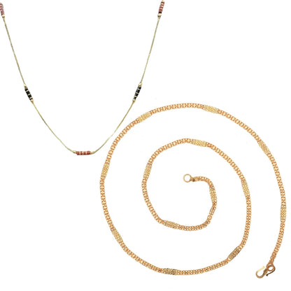 Combo of 2 Gold Plated Chains 22inch Long