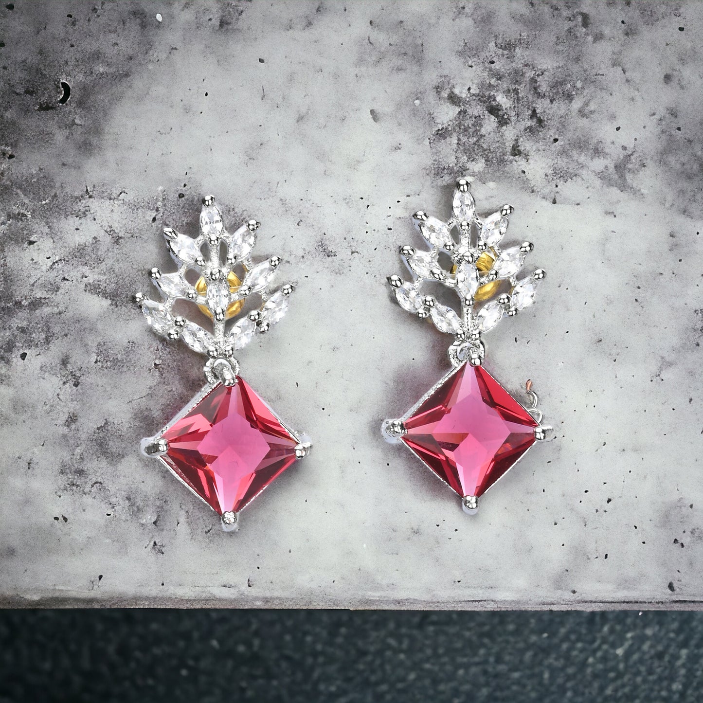 Silver Plated AD Earrings Set