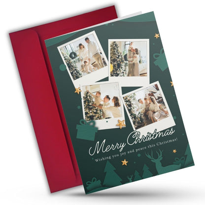 Christmas Photo Greeting Card with Inside Custom Text