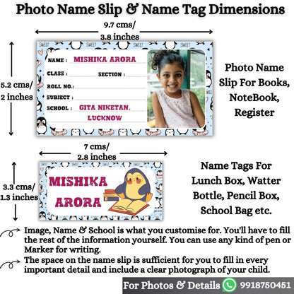 Kids Photo Name Slips & Tags | Pack of 49 | 24 Name Slips & 25 Tags