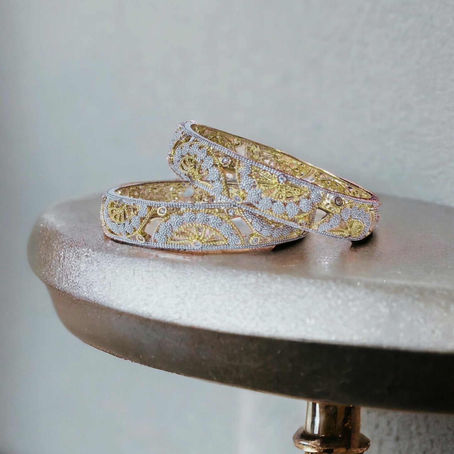 Gold Plated AD Kada Bangles Pair