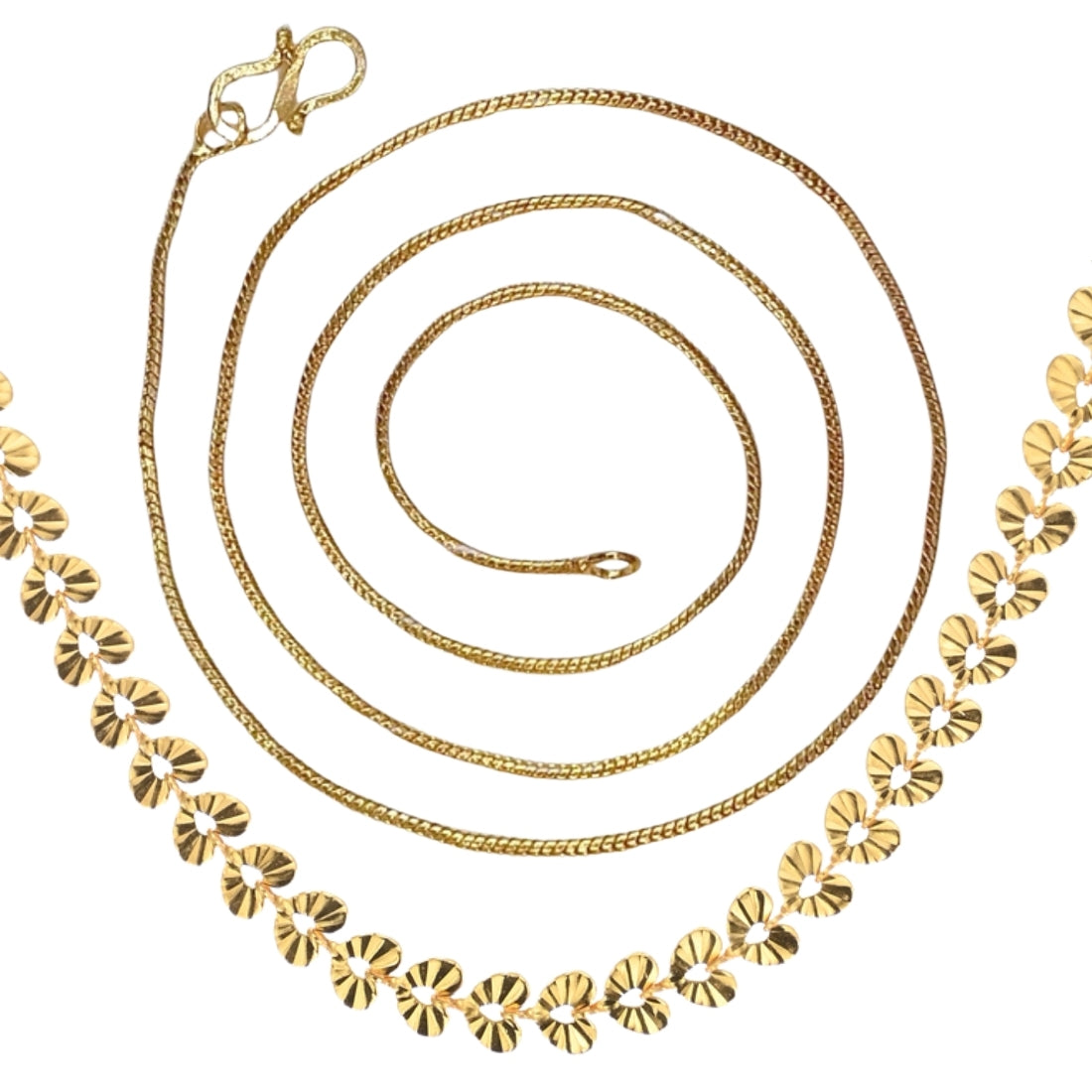 Combo of 2 Gold Plated Chains 22inch Long