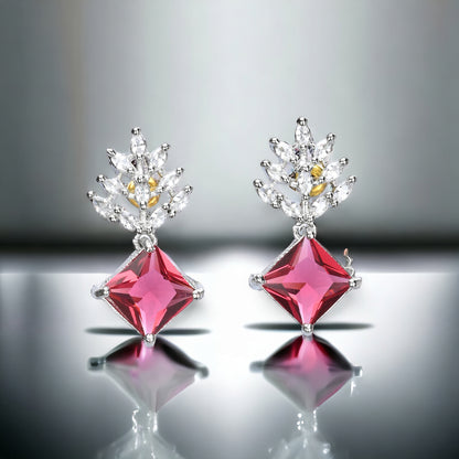 Silver Plated AD Earrings Set