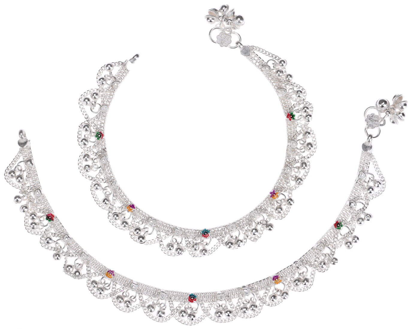 Silver Plated Anklet Pair