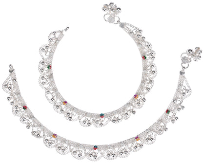 Silver Plated Anklet Pair