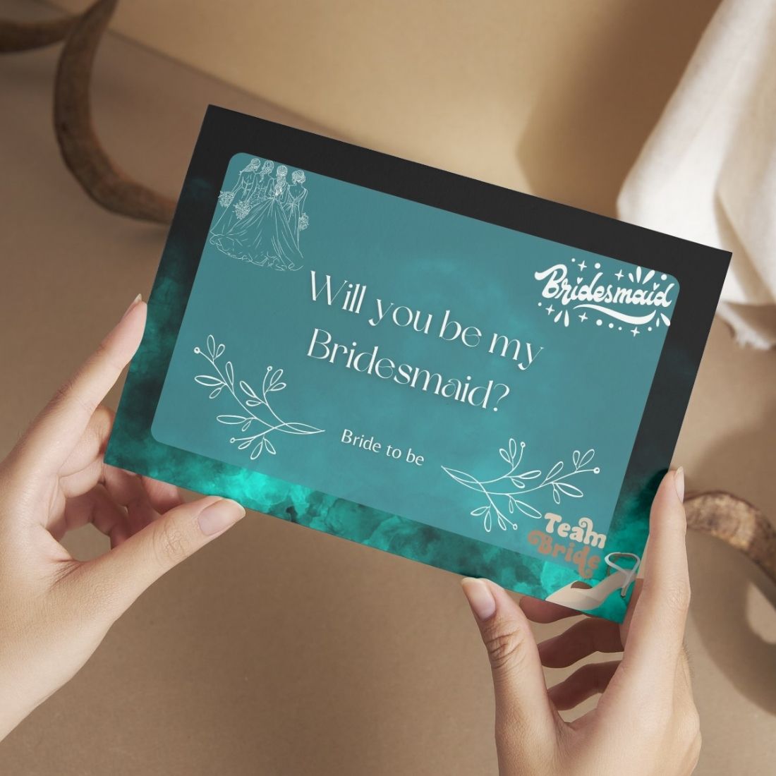 Bridesmaid Proposal Invitation Cards 5.8x8.3inch | Wedding Invite