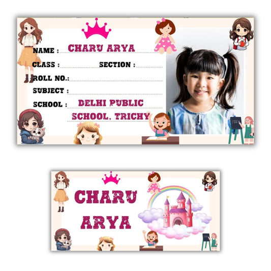 Kids Photo Name Slips & Tags | Pack of 49 | 24 Name Slips & 25 Tags