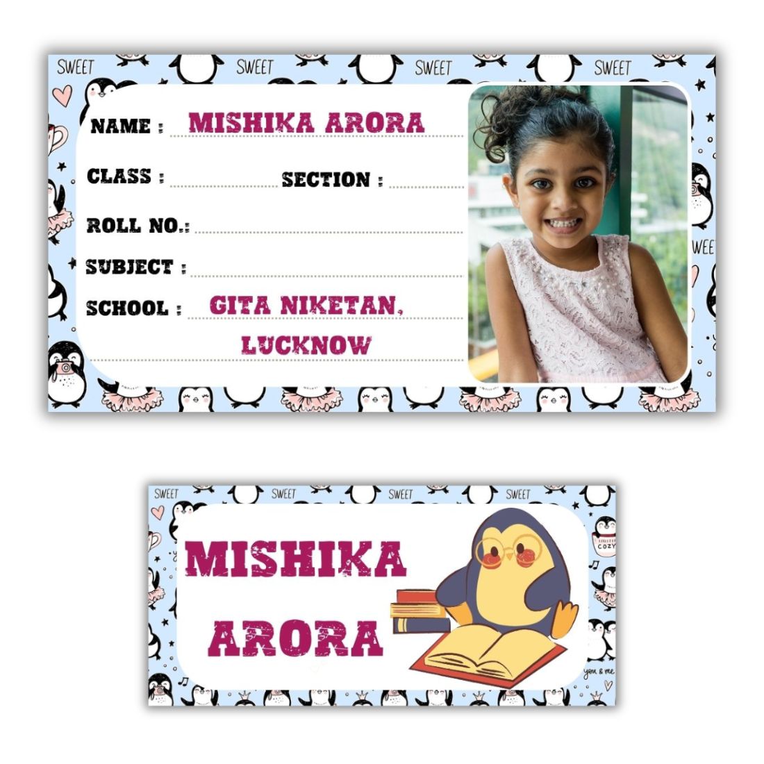 Kids Photo Name Slips & Tags | Pack of 49 | 24 Name Slips & 25 Tags