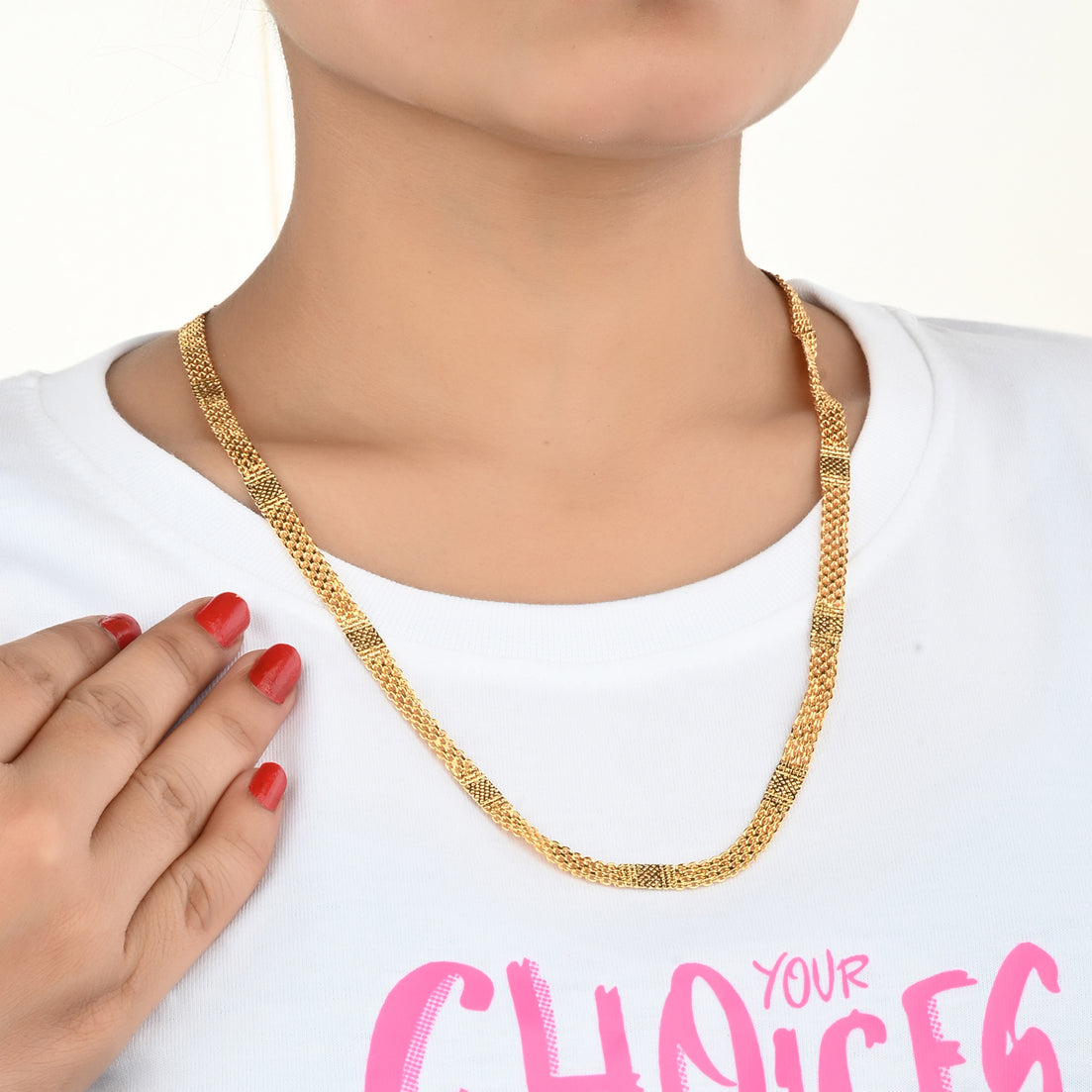 Silver Plated Anklets & 22 inch Gold Plated Chain