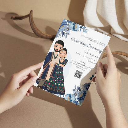 Wedding Invitation Cards with Envelopes | Customised Pack of 12 | One side Printed