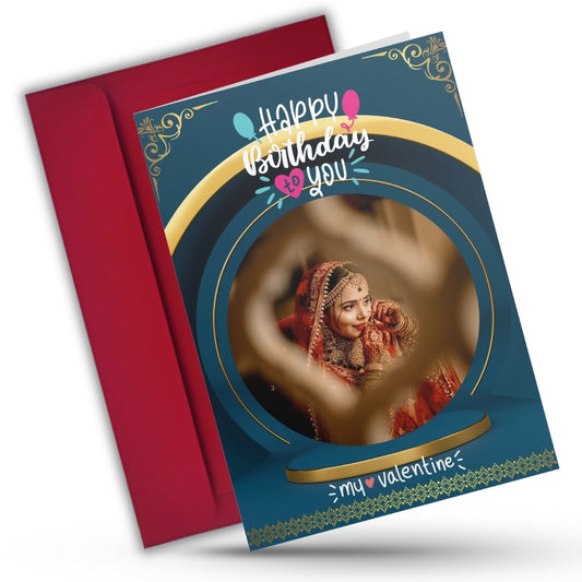 Photo Greeting Card with for Wife Girlfriend | Preprinted Inside Message