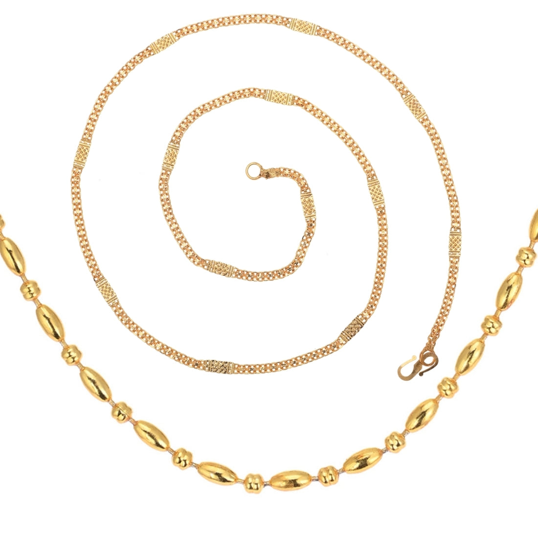 Combo of 2 Gold Plated Chains 22inch Long