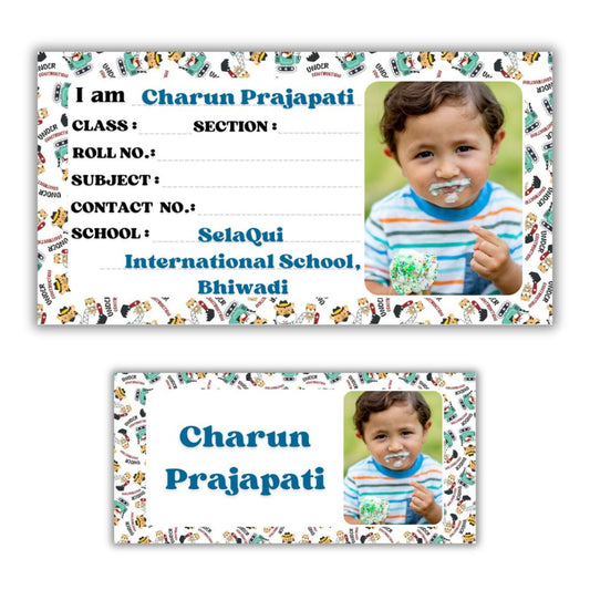 Kids Photo Name Slips & Tags | Pack of 63 | 36 Name Slips & 27 Tags