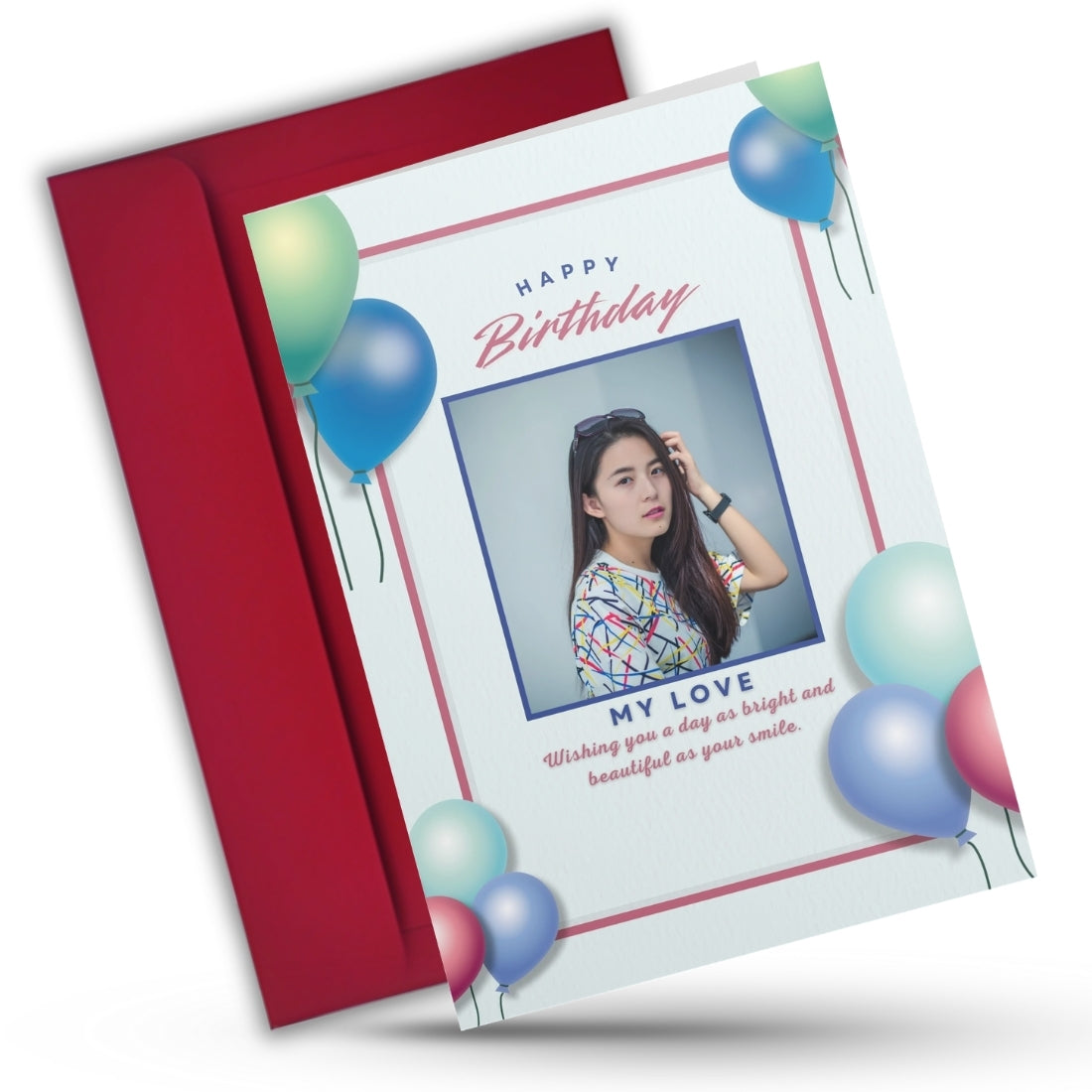 Photo Greeting Card with for Wife Girlfriend | Preprinted Inside Message