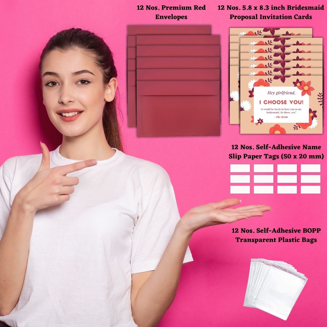 Bridesmaid Proposal Invitation Cards 5.8x8.3inch | Wedding Invite