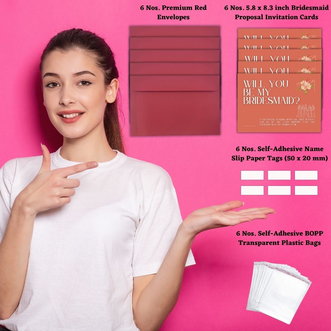 Bridesmaid Proposal Invitation Cards 5.8x8.3inch | Wedding Invite