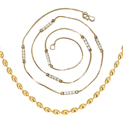 Combo of 2 Gold Plated Chains 22inch Long