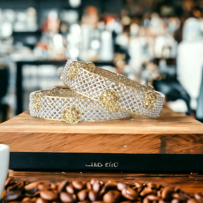 Gold Plated AD Kada Bangles Pair