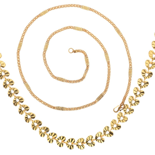 Combo of 2 Gold Plated Chains 22inch Long