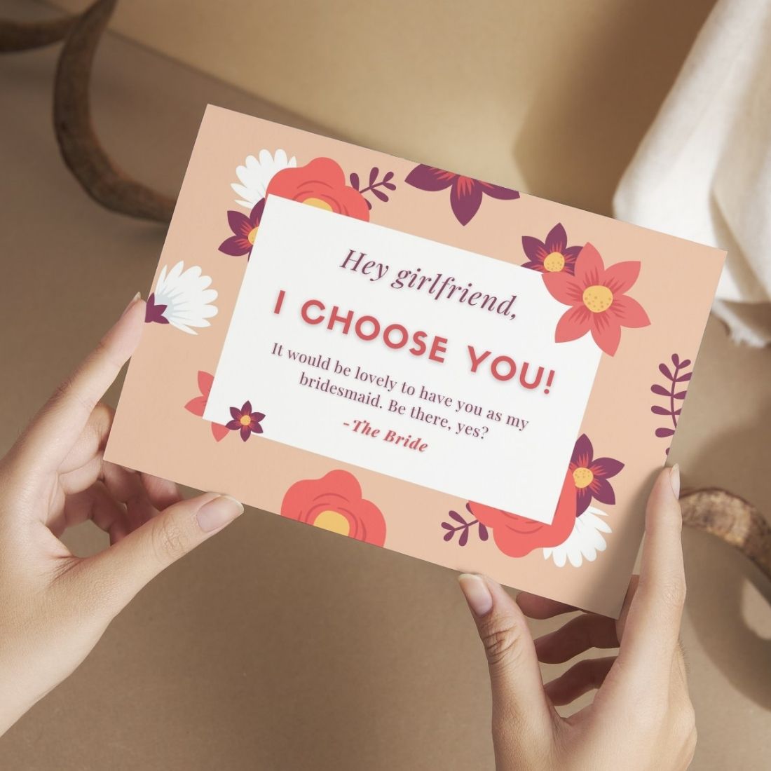 Bridesmaid Proposal Invitation Cards 5.8x8.3inch | Wedding Invite