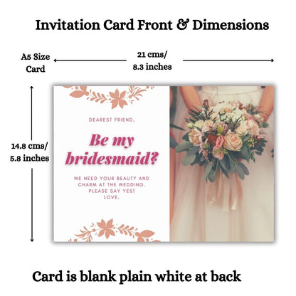 Bridesmaid Proposal Invitation Cards 5.8x8.3inch | Wedding Invite