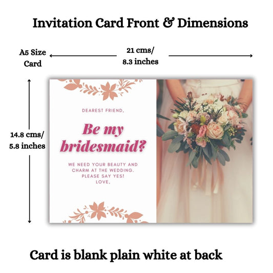 Bridesmaid Proposal Invitation Cards 5.8x8.3inch | Wedding Invite
