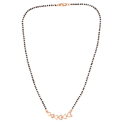 Gold Plated AD Mangalsutra with Black Beads