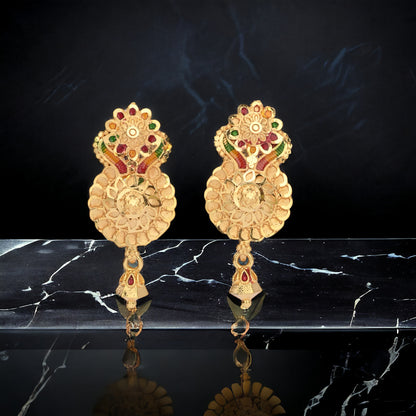 Gold Plated Meena Earrings Set