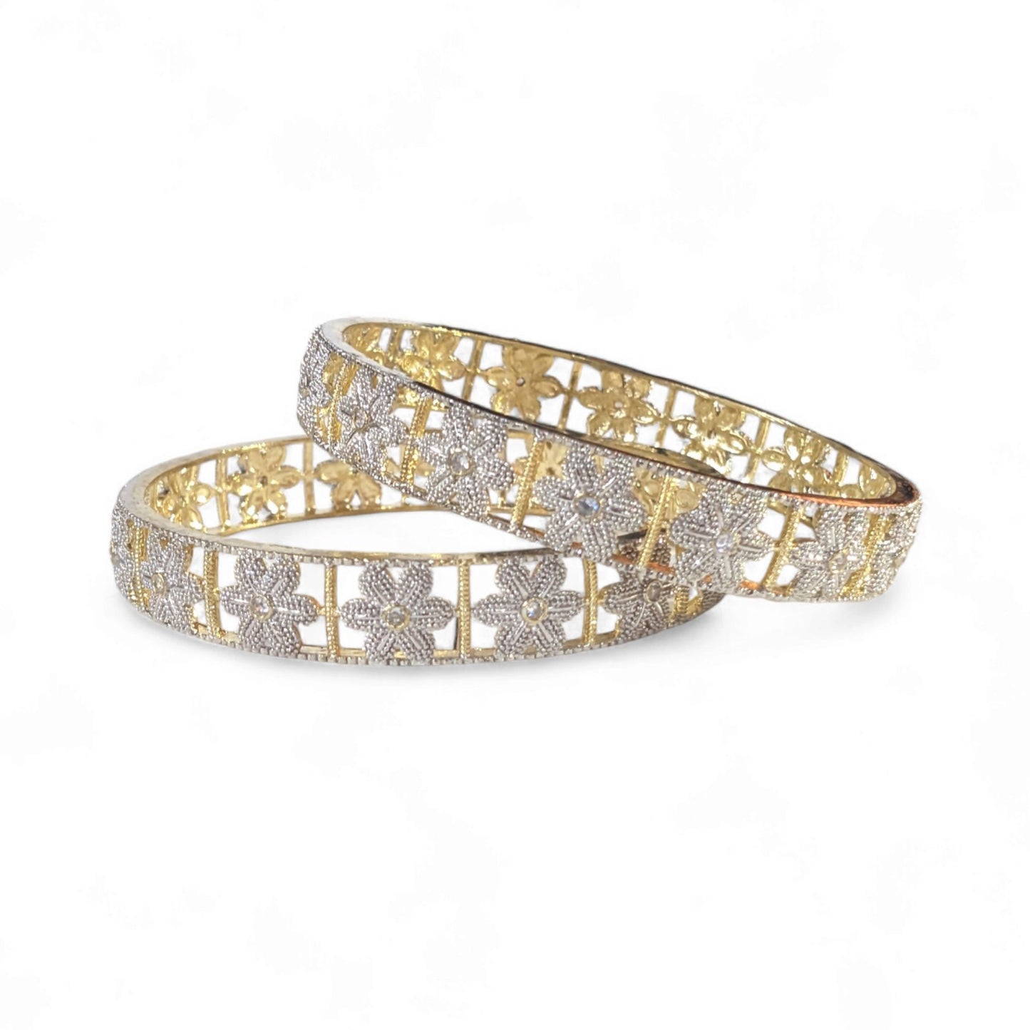 Gold Plated AD Kada Bangles Pair